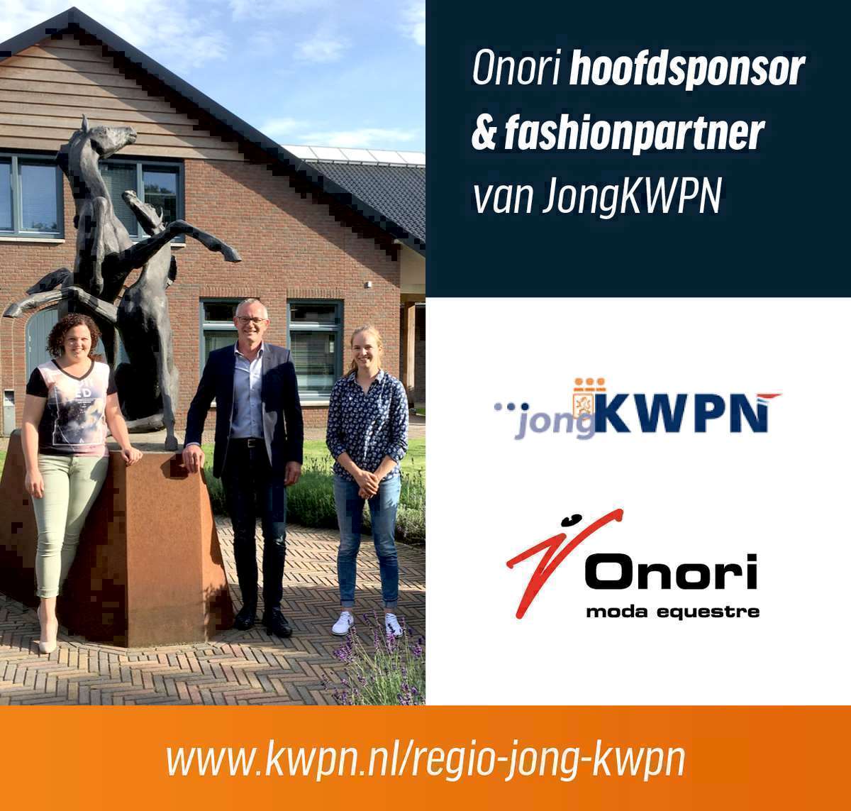 JongKWPN bestuursleden Pieternel Kerbert en Hanneke van Wessel met de eigenaar van Onori Alfred Vaessen